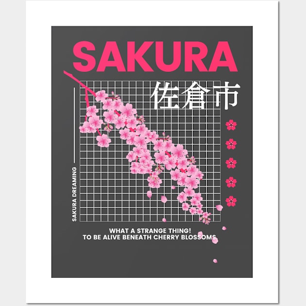 Sakura Japan Cherry Blossom Wall Art by Tip Top Tee's